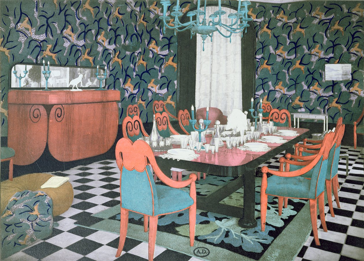 Ruokasali on suunnitellut Atelier Martine, 1924 tekijältä French School