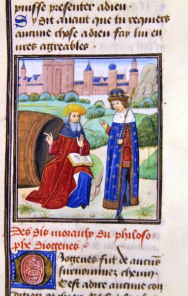 Diogenes, Histoire des Philosophes, 1400-luvun loppu (vellum) tekijältä French School