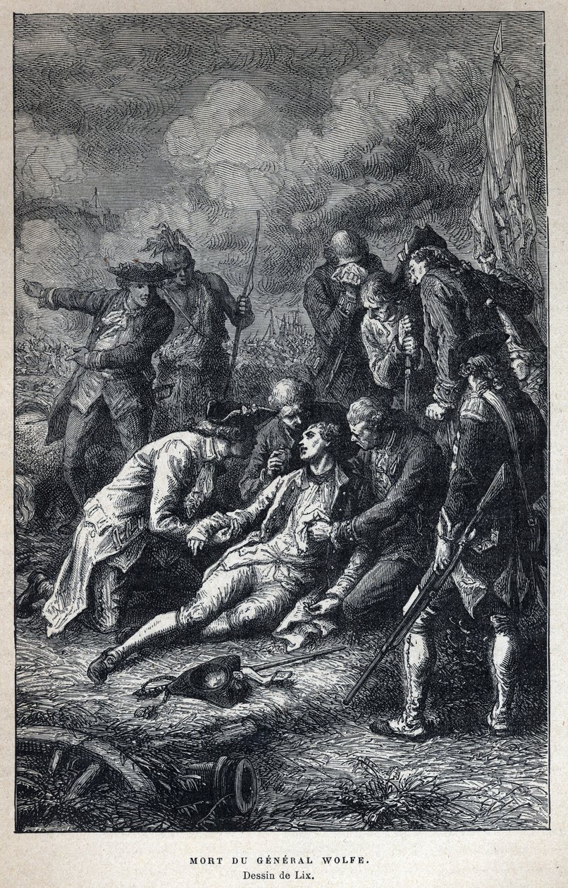 Löytyi Kanada: Kenraali James Wolfen (1727-1759) brittiarmeija kuoli Quebecin taistelussa 13. syyskuuta tekijältä French School