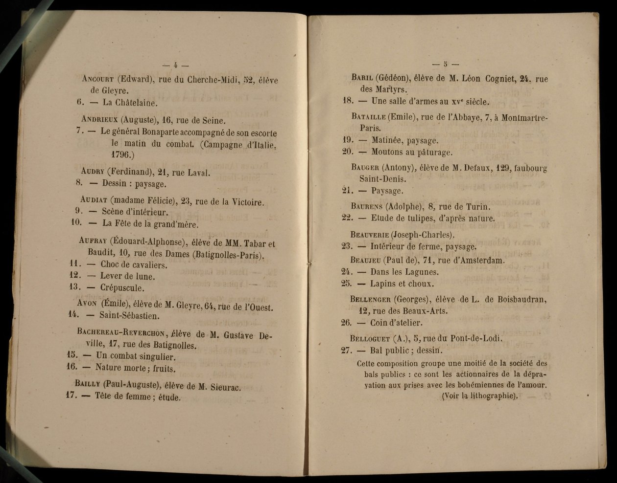 Kaksoissivu Salon des Refusesista, 1863 tekijältä French School
