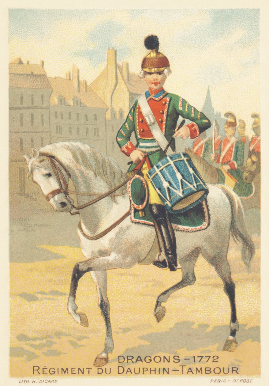 Dragoons, Regiment du Dauphin, Drambour vuonna 1772 tekijältä French School