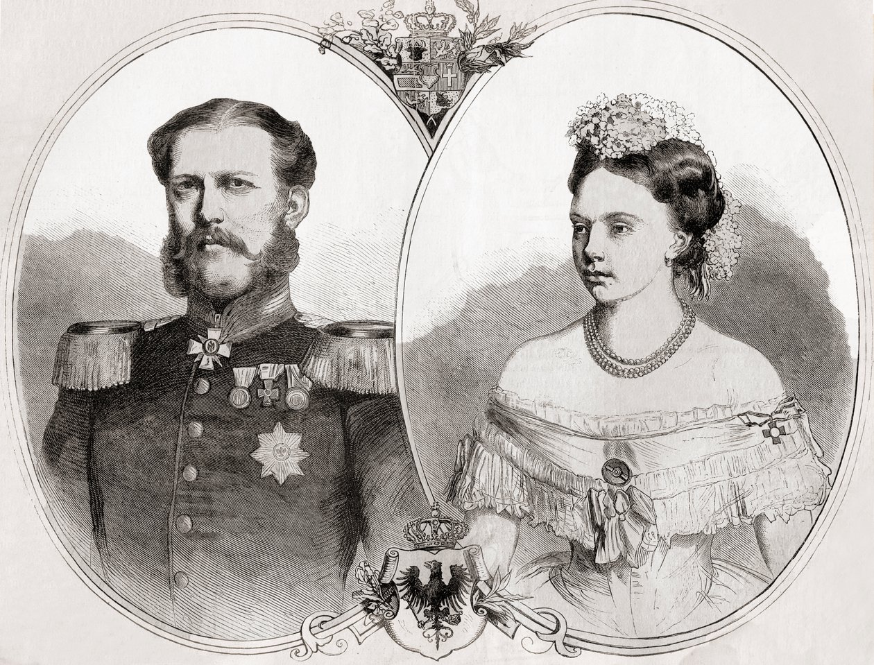 Mecklenburg-Schwerinin herttua William ja hänen vaimonsa prinsessa Frederica Wilhelmina Louise Elisabeth Alexandrine Preussista, L