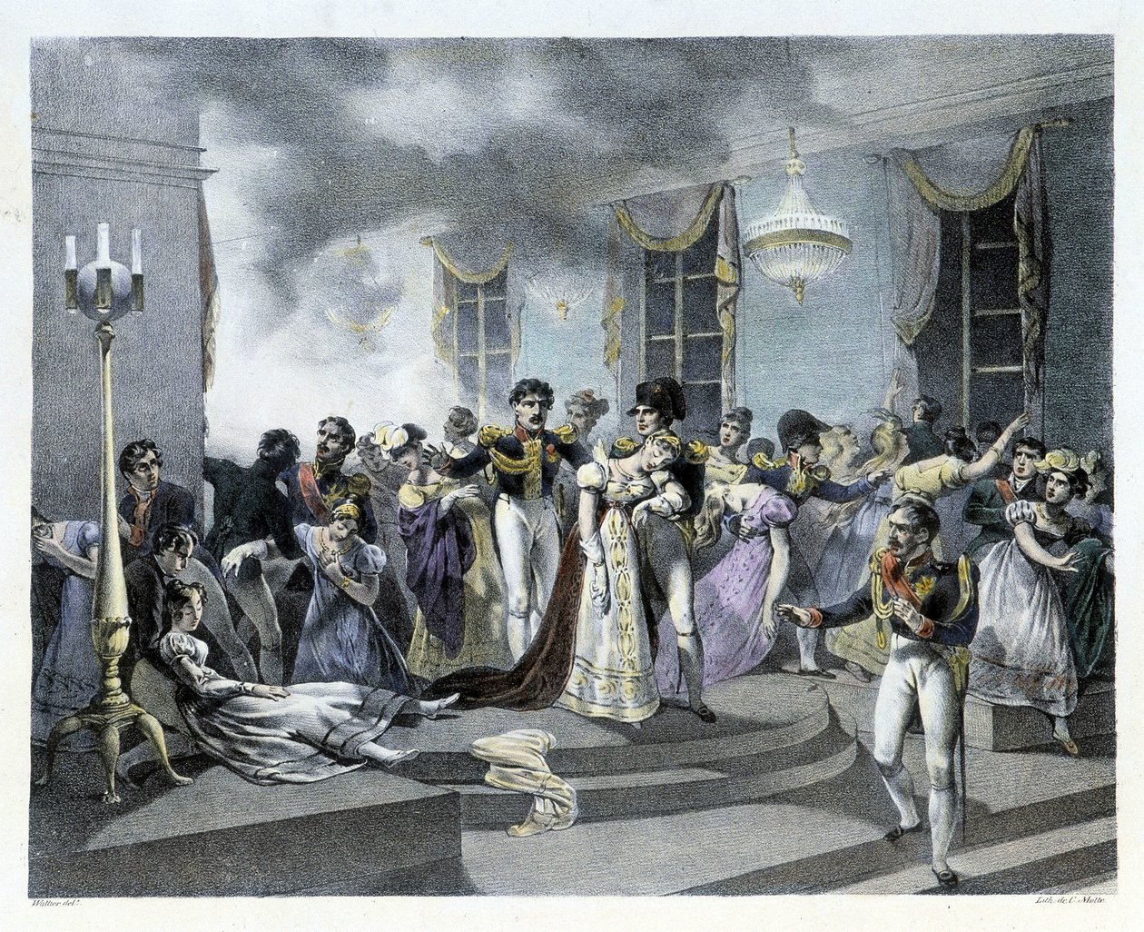 Napoleon I:n ja Marie Louisen häitä juhlittaessa Itävallan Pariisin-suurlähetystössä 1.7.1810 syttyi tulipalo. Kuolemia oli useita. Napoleon I loi myöhemmin palomiehet. tekijältä French School