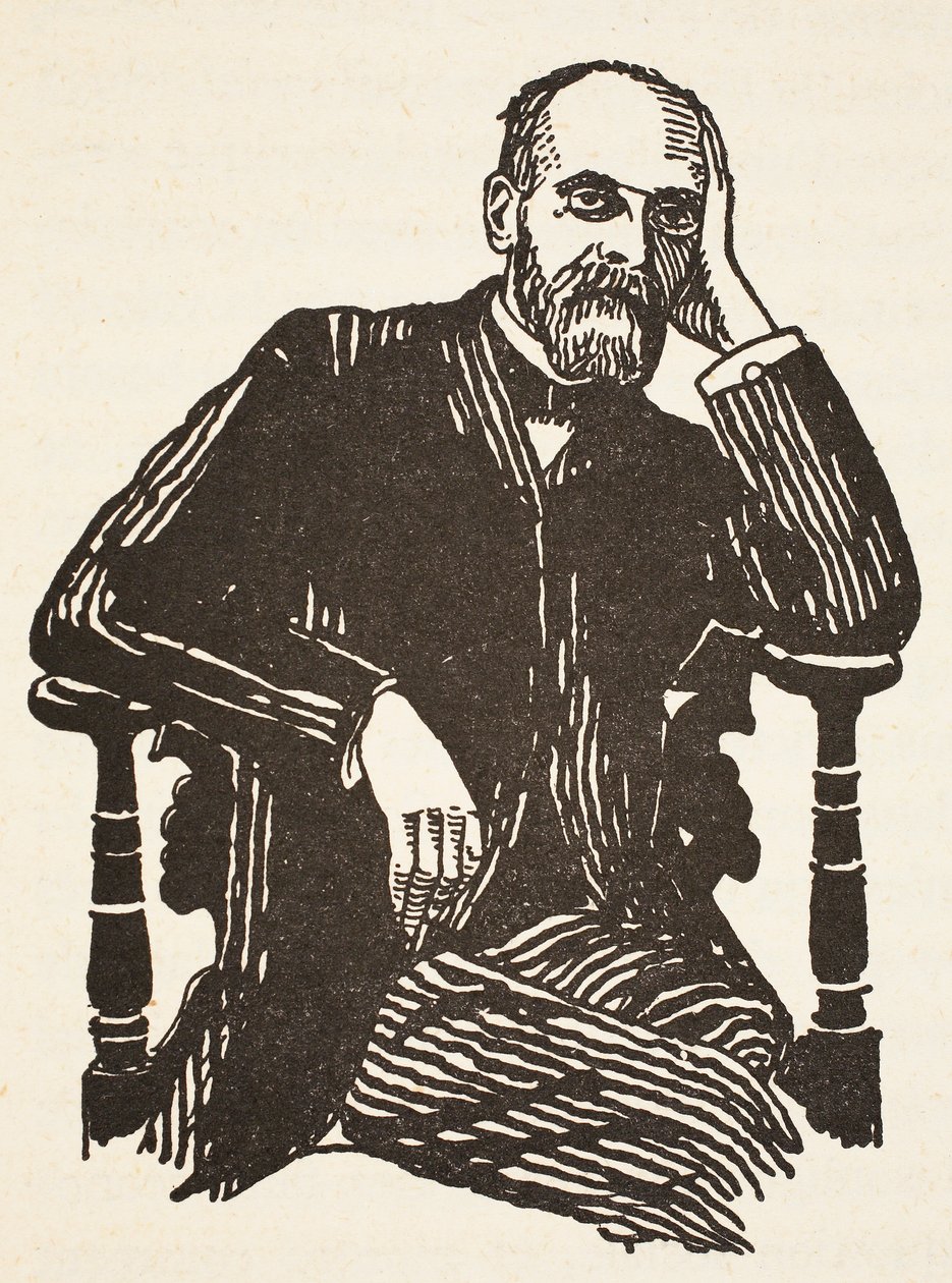 Durkheim, kopio Boris Mestchersky (k.1957), kuvitus Histoire de la Nation Francaisesta, Sciences, Volumes I & II, kirjoittanut Gabriel Hanotaux (1853-1944), 1924 tekijältä French School