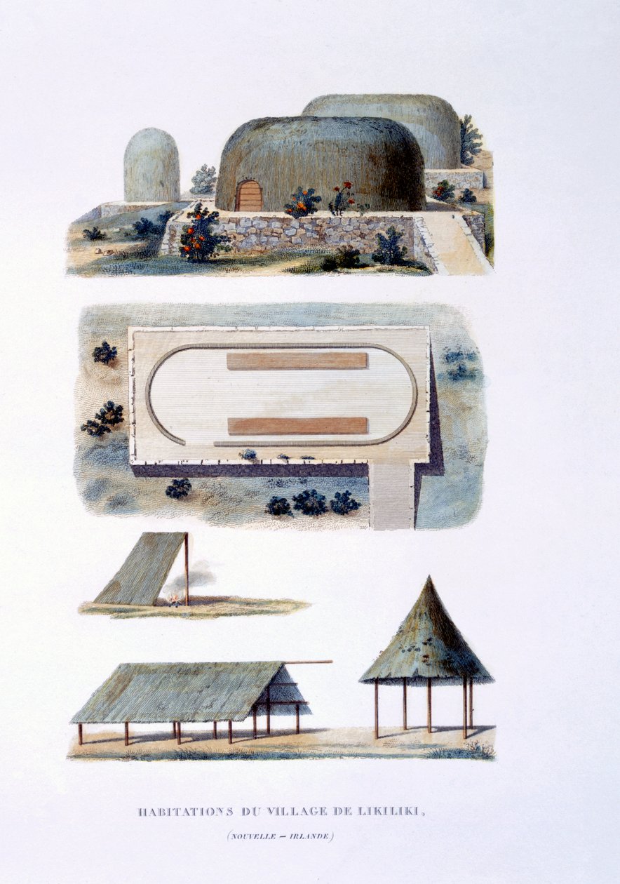 Asunnot Likiliki Villagessa Uudessa Irlannissa, 1826 tekijältä French School