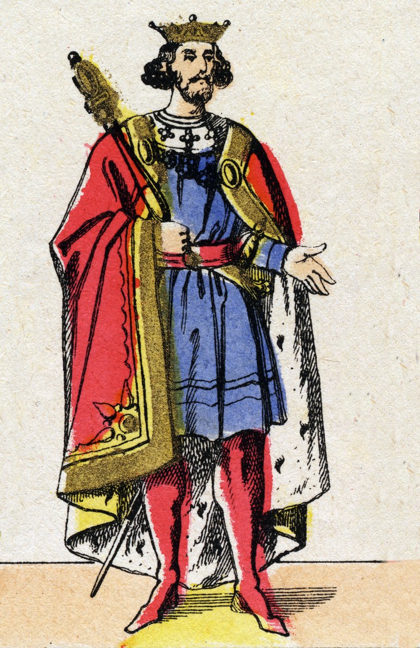 Kapetiolaisten dynastia: Henry I:n (1009-1060), frankkien kuninkaan muotokuva 1031-1060. Epinaalikuvaus 1800-luvun lopulta. Yksityinen kokoelma. tekijältä French School