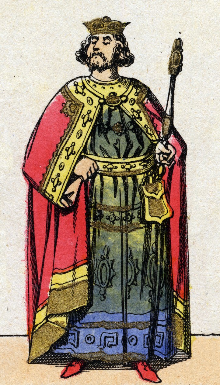 Kapetiolaisten dynastia: Ludvig VI Grosin (1081-1137), frankkien kuninkaan muotokuva 1108-1137. Epinaalikuvaus 1800-luvun lopulta. Yksityinen kokoelma. tekijältä French School