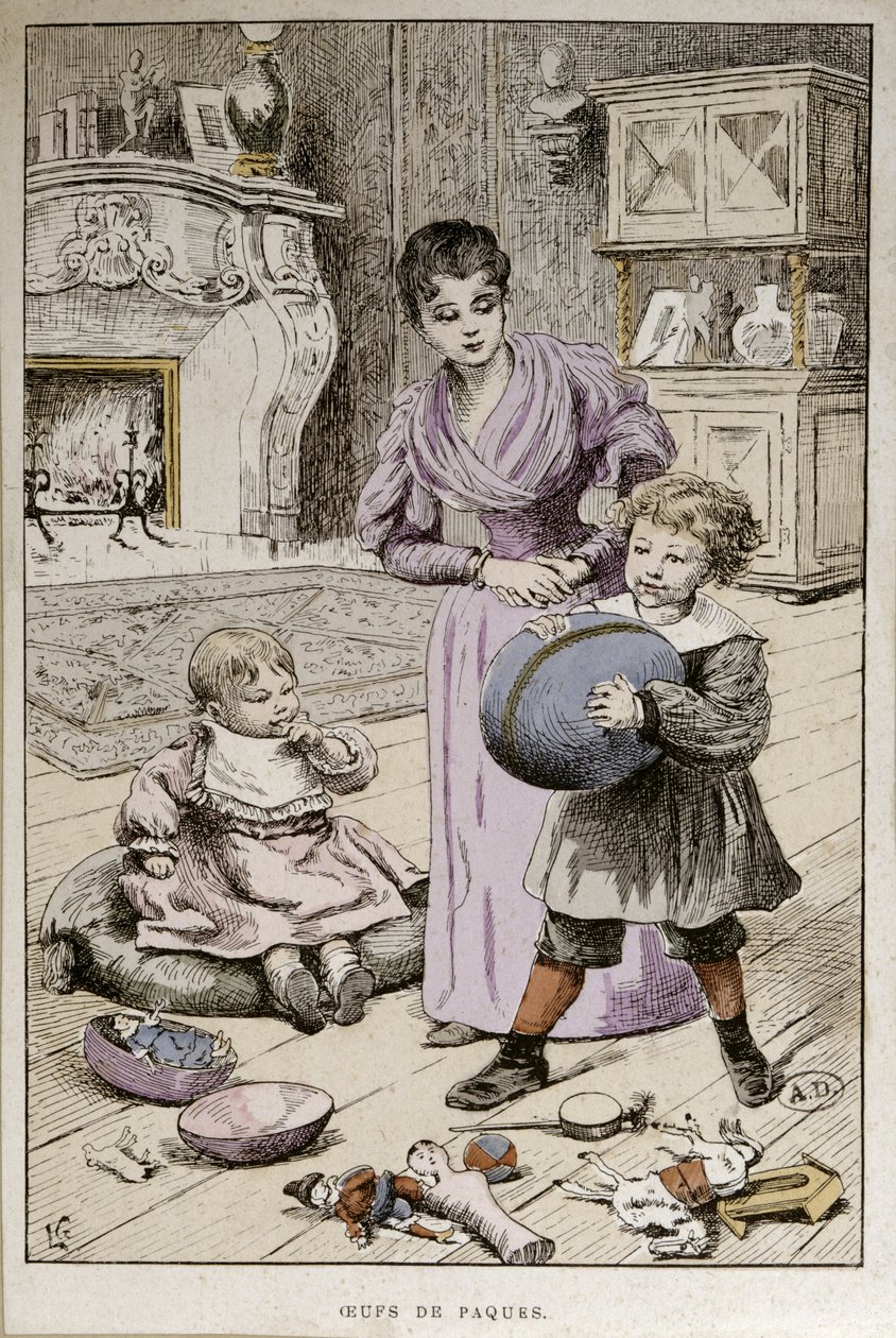 Pääsiäismunat, n.1890 (värikaiverrus) tekijältä French School