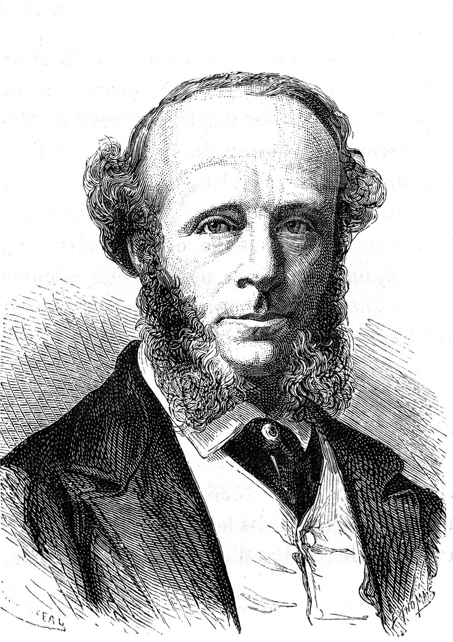 Edward Orange Wildman WITEHOUSE (1816-1890), englantilainen sähköinsinööri transatlanttisen lennätinkaapelissa. Kaiverrus 1868 tekijältä French School