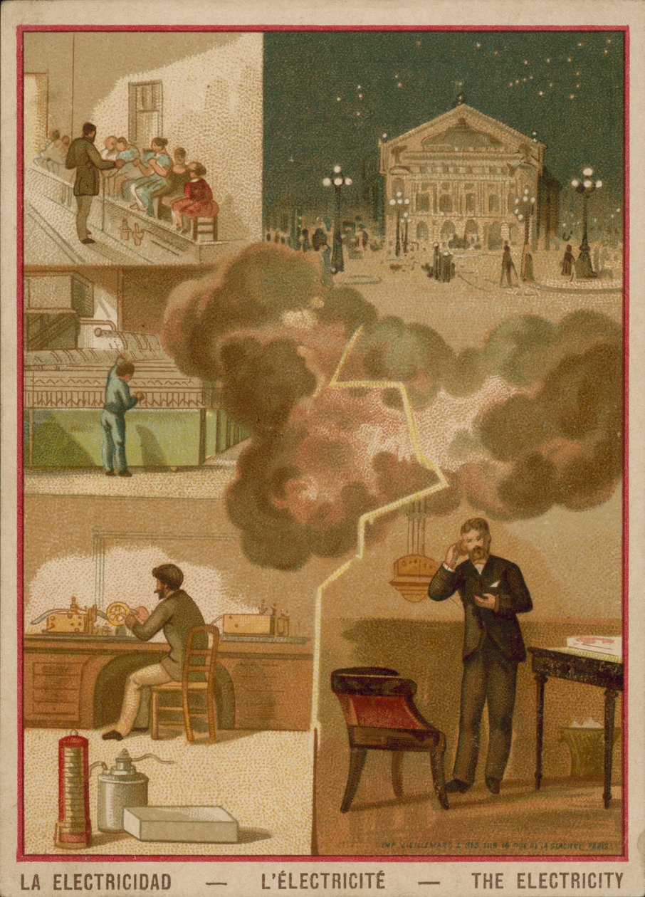 Sähkö (chromolitho) tekijältä French School