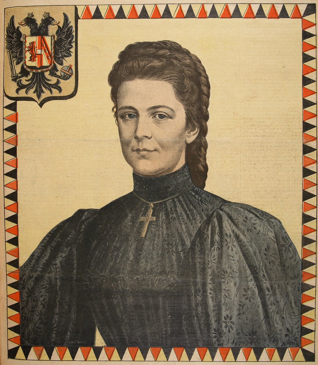 Elisabeth of Austria, kuvitus Le Petit Journalista: Supplement illustre, 25. syyskuuta 1898 tekijältä French School