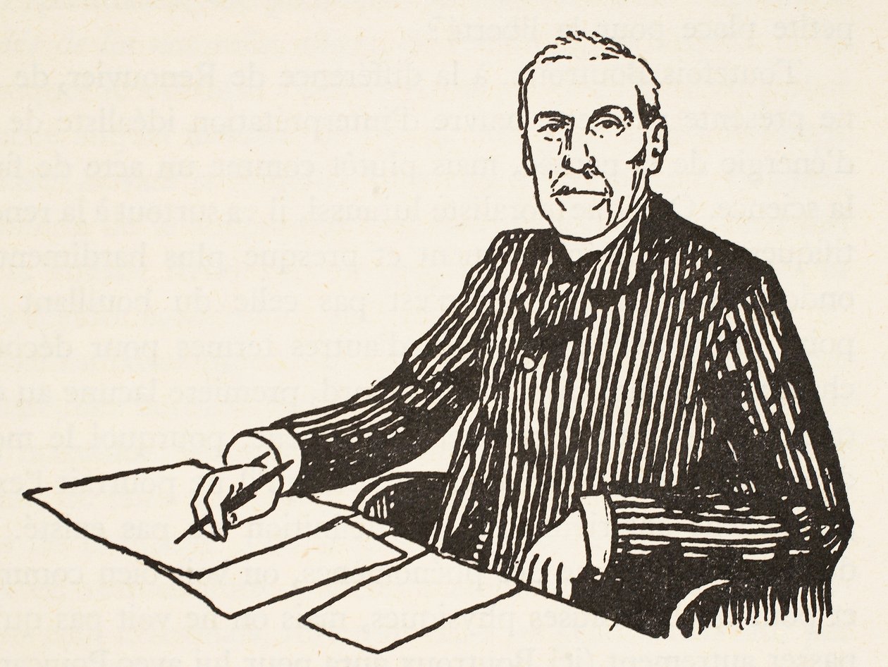 Emile Boutroux, kopio Boris Mestchersky (k.1957), kuvitus Histoire de la Nation Francaise, Sciences, Volumes I & II, kirjoittanut Gabriel Hanotaux (1853-1944), 1924 tekijältä French School