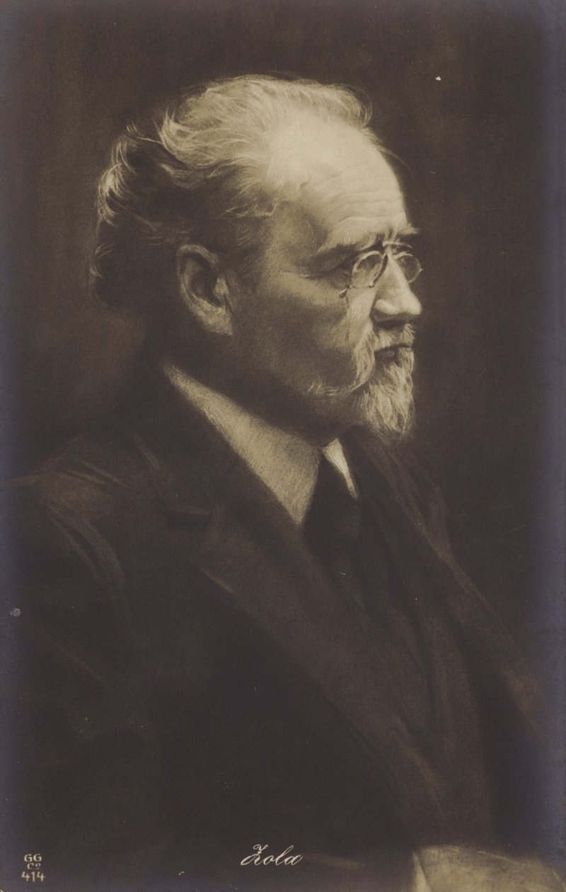 Emile Zola (1840-1902), ranskalainen romaanikirjailija, toimittaja ja näytelmäkirjailija (litografia). tekijältä French School