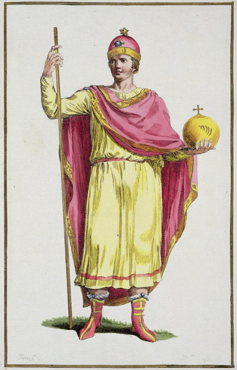 Keisari Otto III (980-1002), kaiverrus Pierre Duflos (1742-1816), 1780 (kuparikaiverrus) tekijältä French School