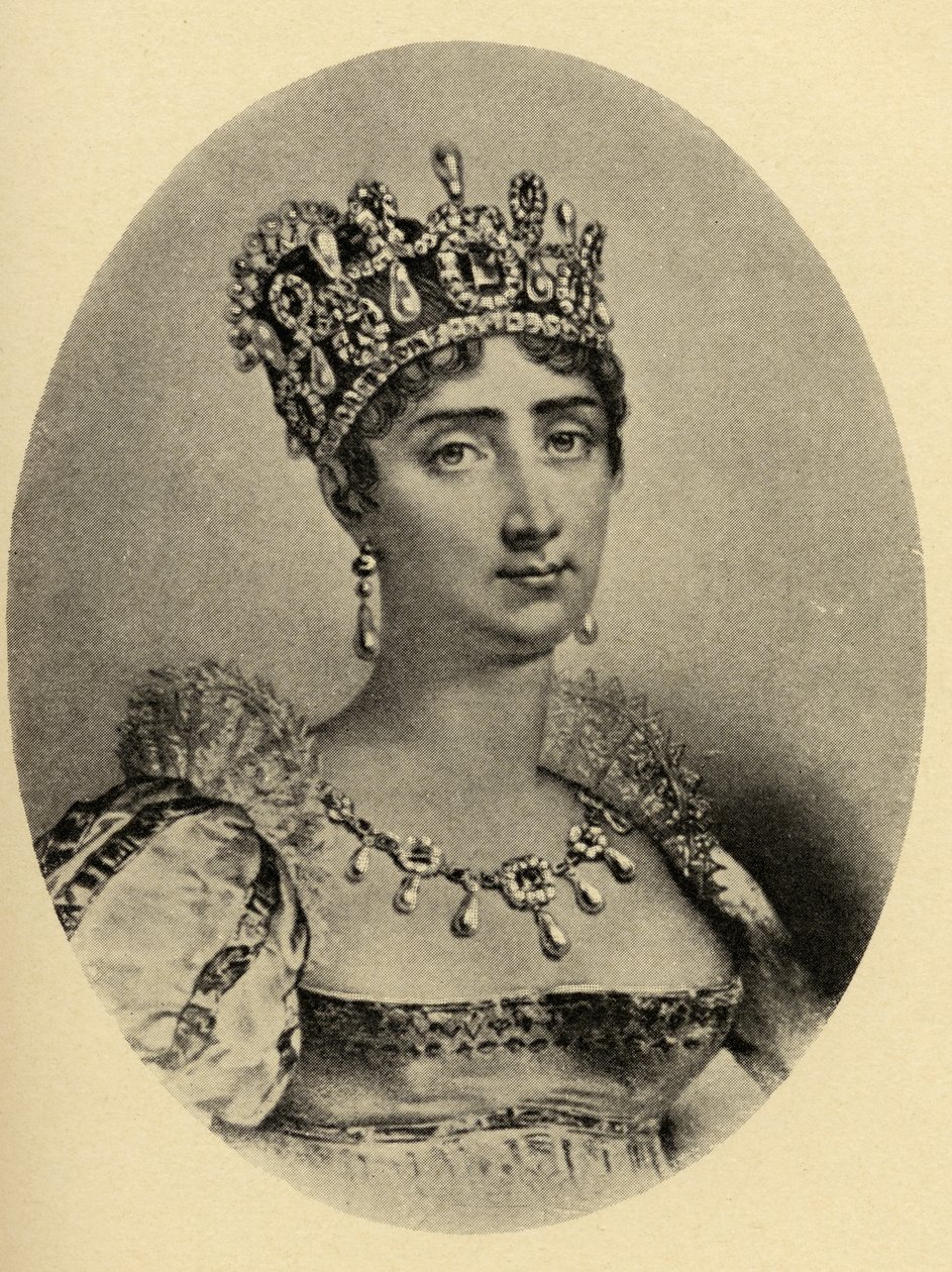 Keisarinna Josephinen (1763-1814) kuvitus teoksesta "Pienet matkat kuuluisten naisten koteihin", julkaistu 1897 tekijältä French School