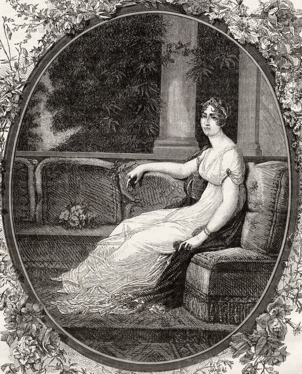 Keisarinna Josephine, Louis Blancin (1811-82) teoksesta "Histoire de la Revolution Francaise". tekijältä French School