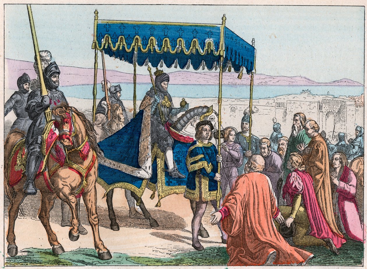 Kaarle VIII:n (1470-1498) sisäänkäynti Napolissa tekijältä French School