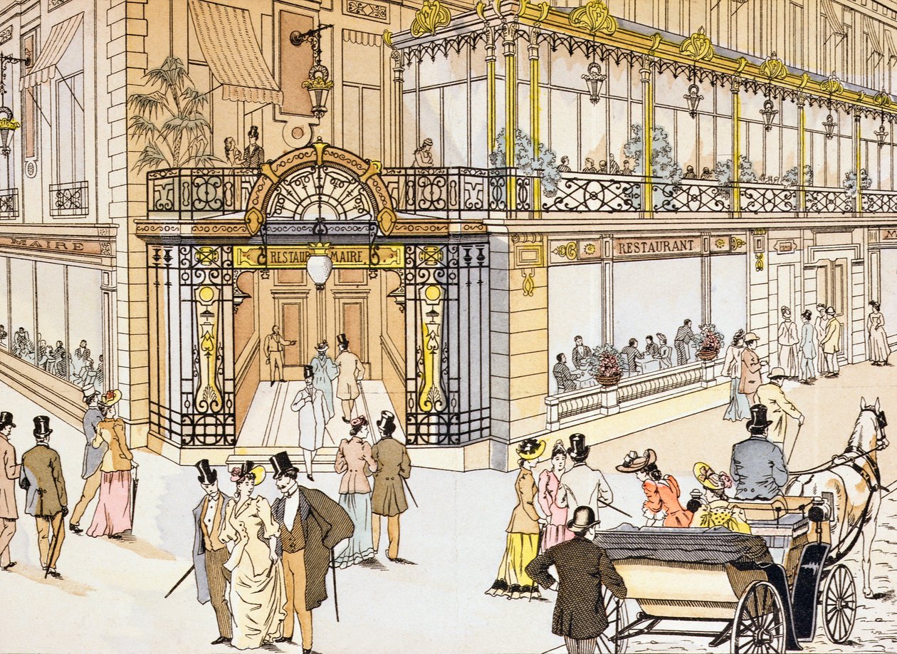 Pariisin Le Maire -ravintolan sisäänkäynti, noin 1895 tekijältä French School