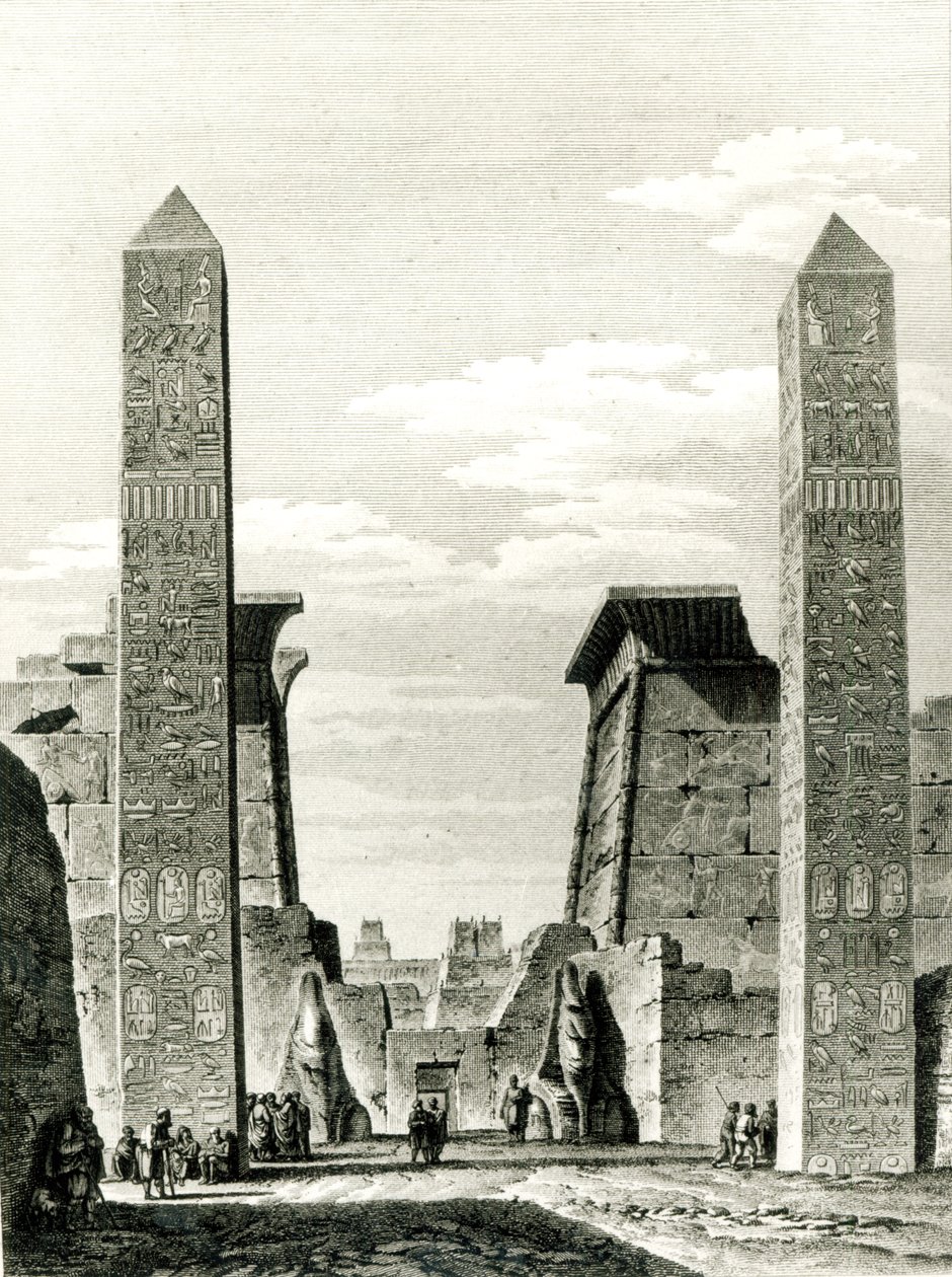 Sisäänkäynti Luxorin temppeliin, Dominique Vivant Denonin (1747-1825) matkalta Ala- ja Ylä-Egyptissä 1802 tekijältä French School