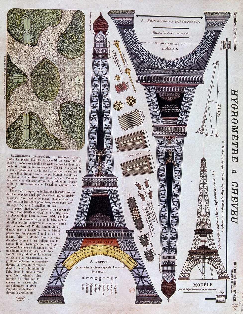 Epinaalikuvausnumero 420 (Grande Construction) vuodelta 1908 Eiffel-tornista. tekijältä French School