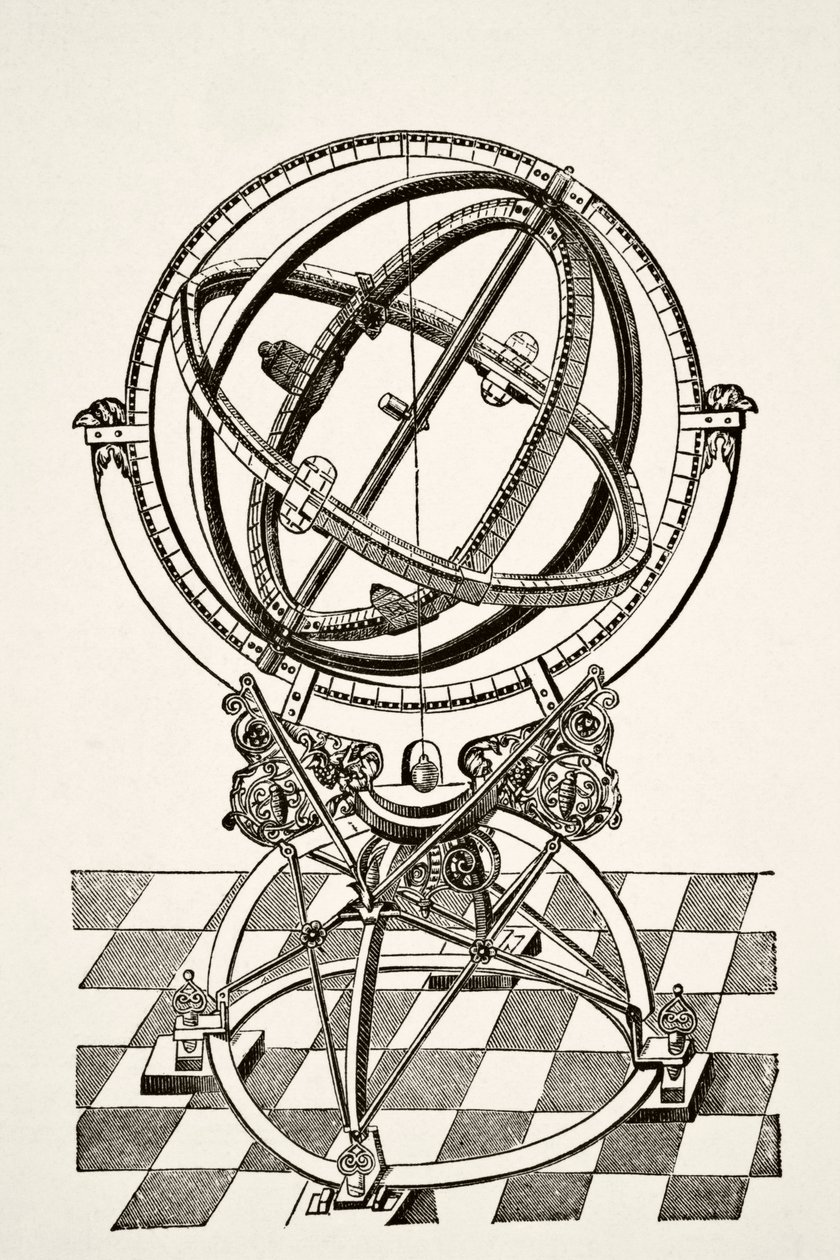 Päiväntasaajan renkaat tai ympyrät kuparikaiverruksen jälkeen kirjassa Tychonis Brahe Astronomiae Instauratae Mechanica vuodelta 1602, Paul Lacroix -pubin Tiede ja kirjallisuus keskiajalla. Lontoo 1878 tekijältä French School