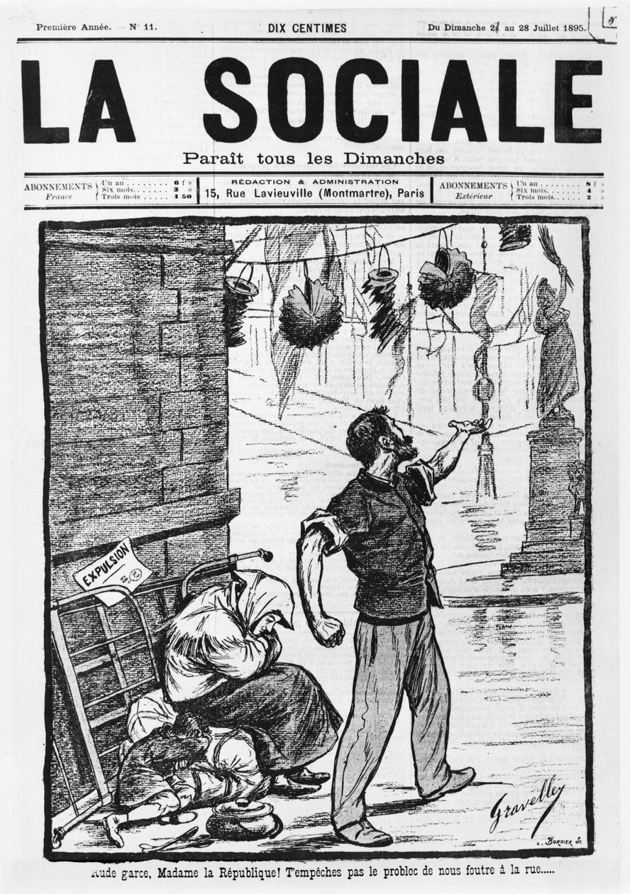 Häätö, etukansi La Socialesta, 21.-28.7.1895 tekijältä French School