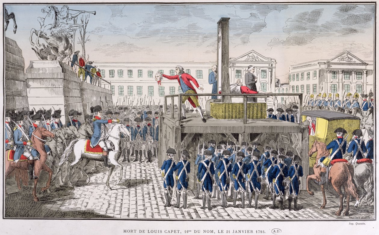 Ludvig XVI:n (1754-1793) teloitus 21. tammikuuta 1793 tekijältä French School