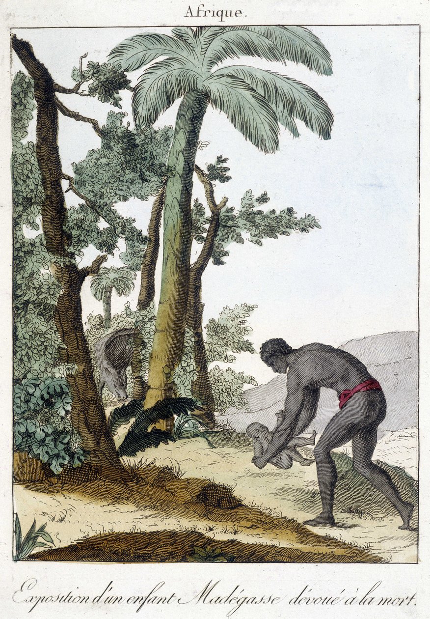 Näyttely Madegasse-lapsesta, joka on omistettu kuolemalle. 1811 tekijältä French School
