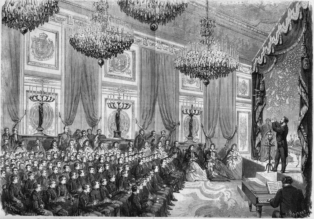 Henri Robinin (noin 1803-1874) suorittamat fysiikan kokeet Lycees de Parisin parhaiden opiskelijoiden kunniaksi, Prinssi keisarillisen esitys Tuileries