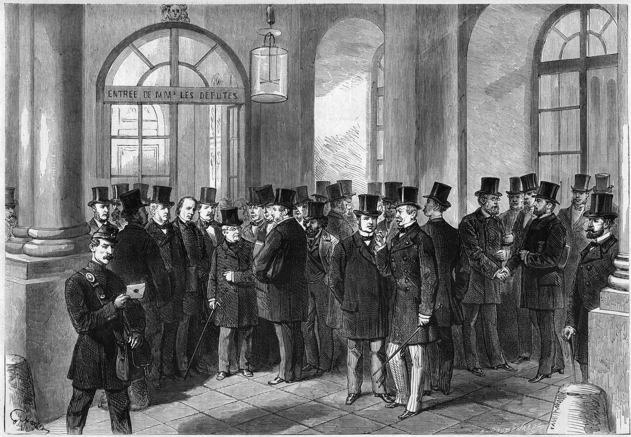 Mac-Mahonin (Mac Mahon) marechalin presidenttikauden jatkaminen, septennatin perustaminen Ranskaan, marraskuu 1873: Näkymä Assembllee de Versailles