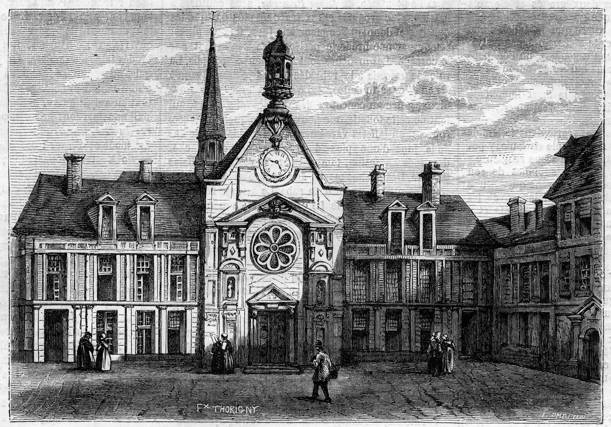 Ulkokuva Parantumattoman naisten sairaalasta, rakennettu vuosina 1634–1757 ja kunnostettu vuonna 1861. Soita myös Laennecin sairaalaan. Pariisi tekijältä French School