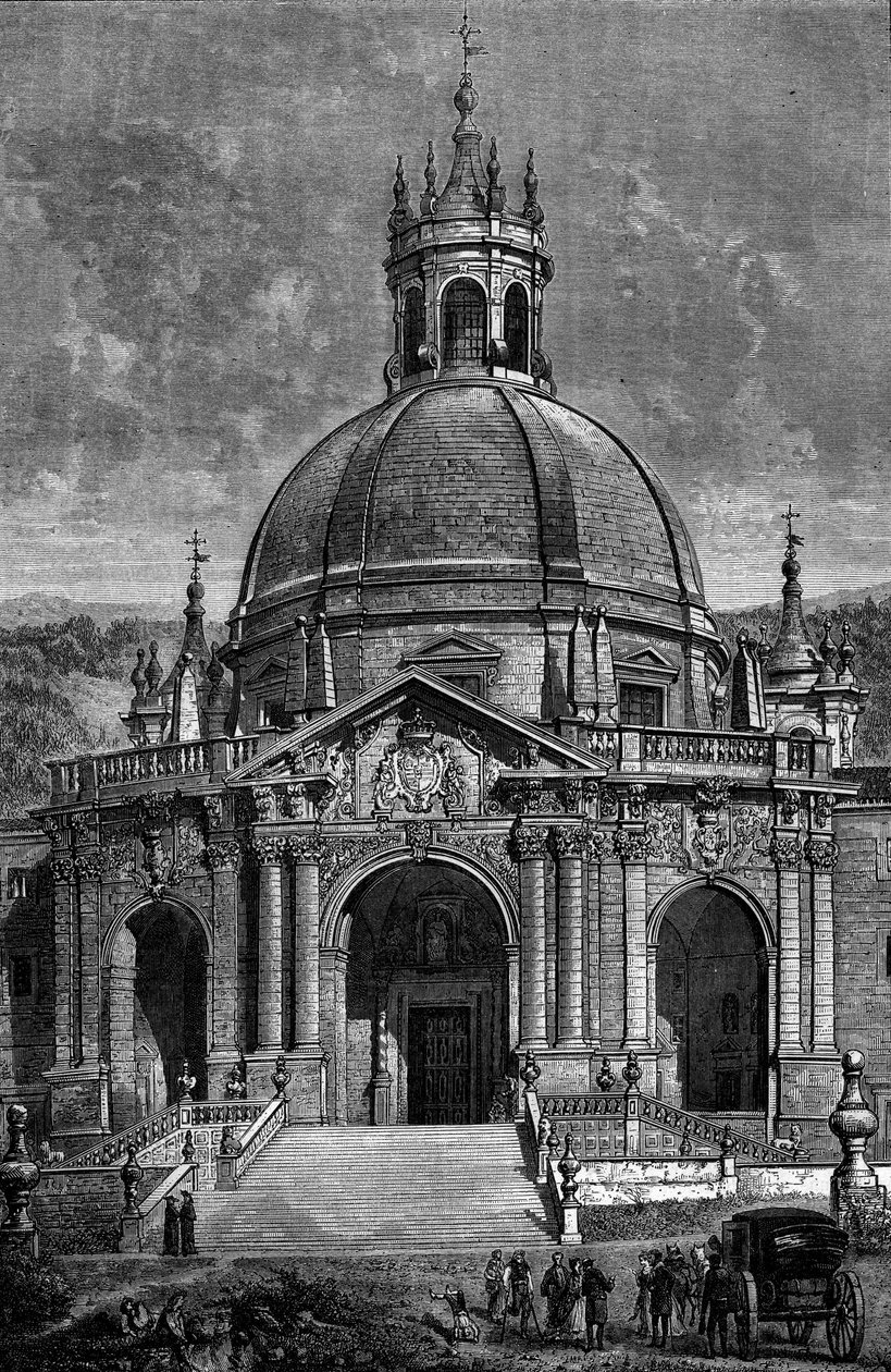 Ulkokuva jesuiitta Ignatius Loyolan pyhäköstä Espanjassa tekijältä French School