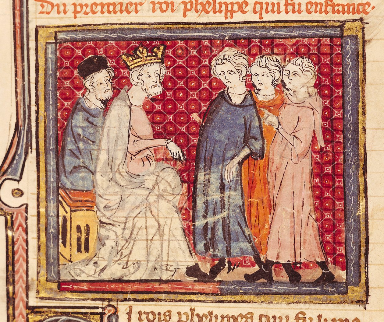 F.204v Kuningas Filip I (1053-1108), Ranskan suuret kronikat, 1375-79 tekijältä French School