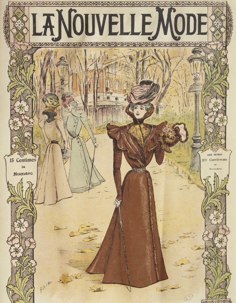 Muotilevy, kansikuva La Nouvelle Modesta, 12. joulukuuta 1897 tekijältä French School