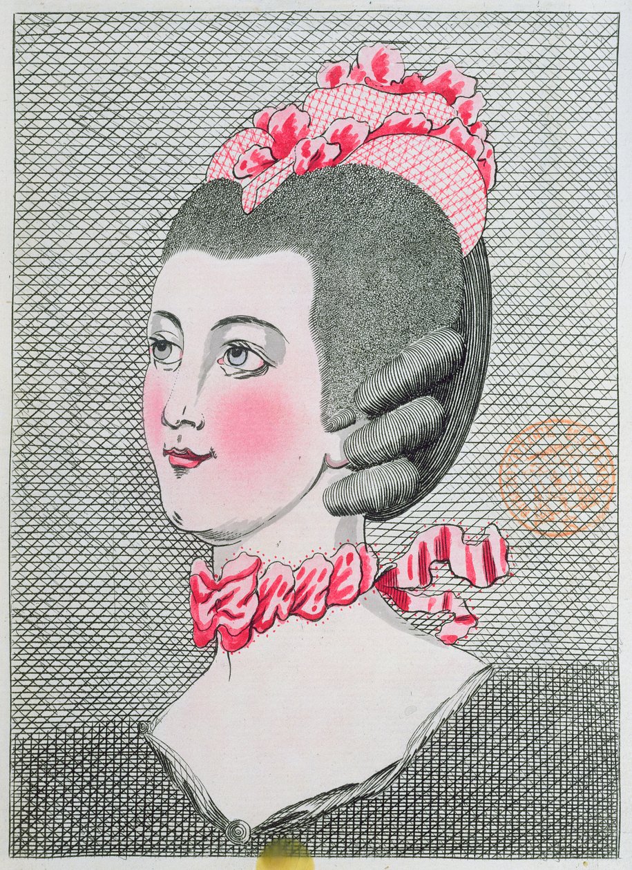 LArt de la Coiffure de Damesin muotilautanen, Sieur Legros, julkaistu Pariisissa 1767 tekijältä French School