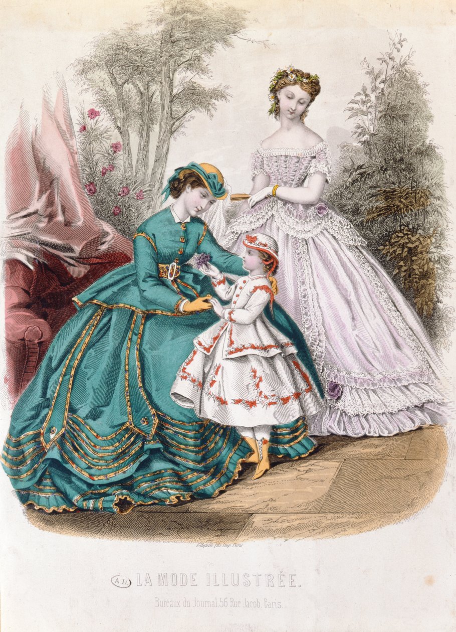 La Mode Illustreen muotilevy, 1865 tekijältä French School