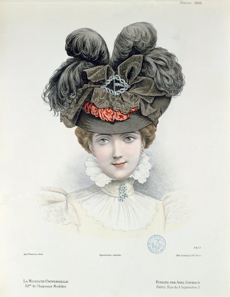 La Modiste Universelle -muotilautanen, helmikuu 1898 tekijältä French School