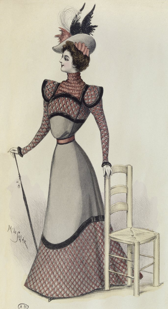 Muotilautanen, kuva La Nouvelle Modesta, 1897 tekijältä French School