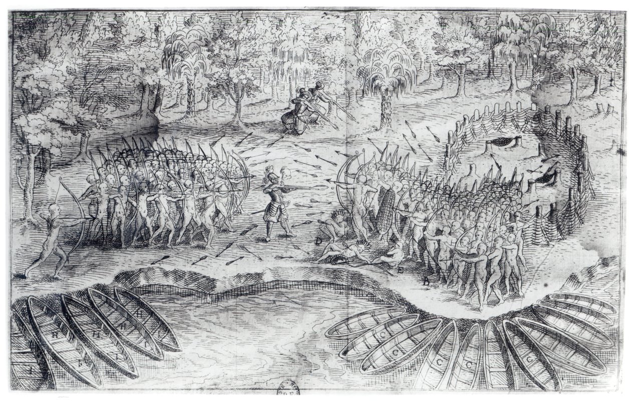 Huronien taistelu, Samuel de Champlainin (1567-1635) "Voyage de Champlain vuonna 1624" tekijältä French School