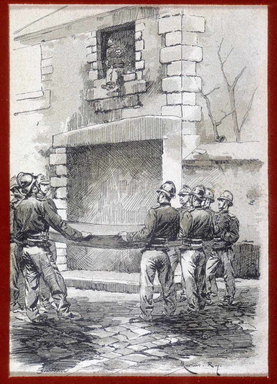 Firefighters, The Rescue Blanket, n.d. 1800-luvun alku. tekijältä French School