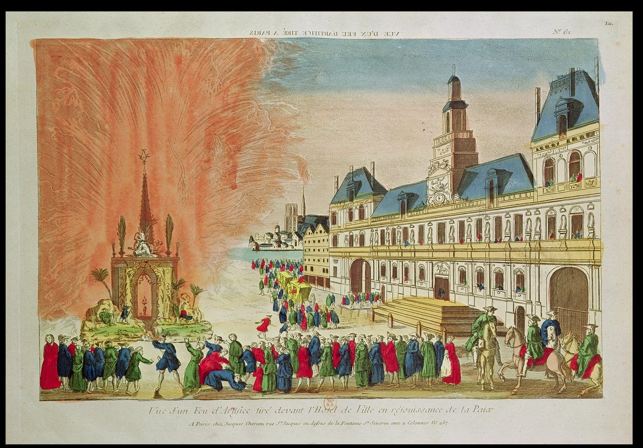 Ilotulitus Hotel de Villen edessä Pariisissa juhlimassa Versailles