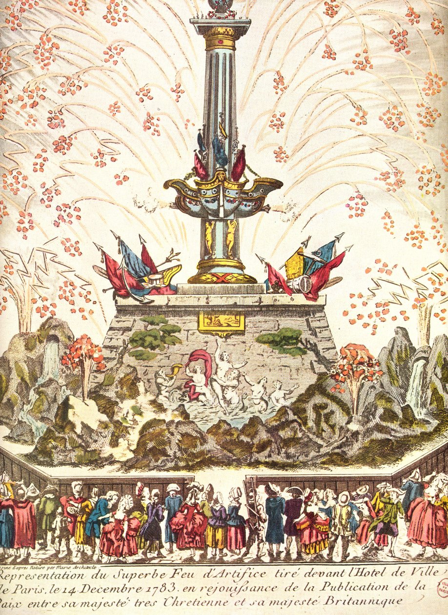 Ilotulitus Hotel de Villen edessä Pariisissa Versailles