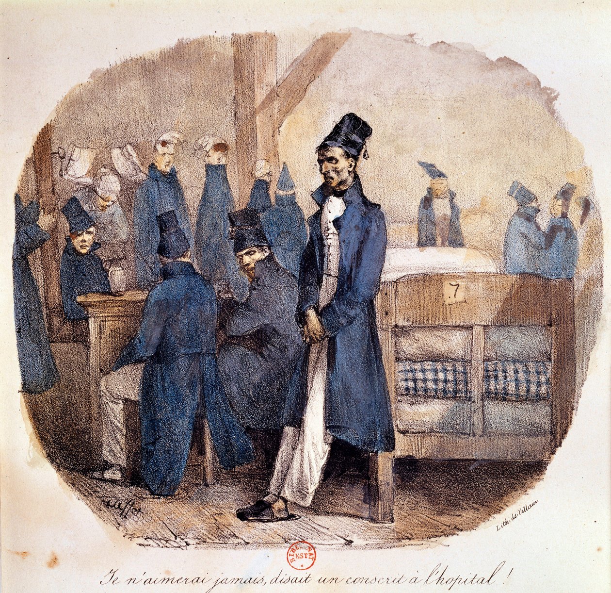 First Empire: "Varusmiehet sairaalassa vuonna 1809" Pariisi, B.N. tekijältä French School