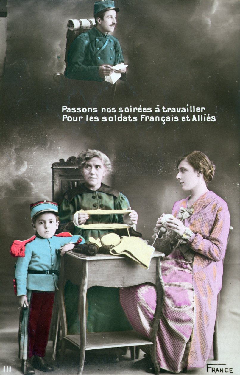Ensimmäisen maailmansodan isänmaallinen postikortti tekijältä French School