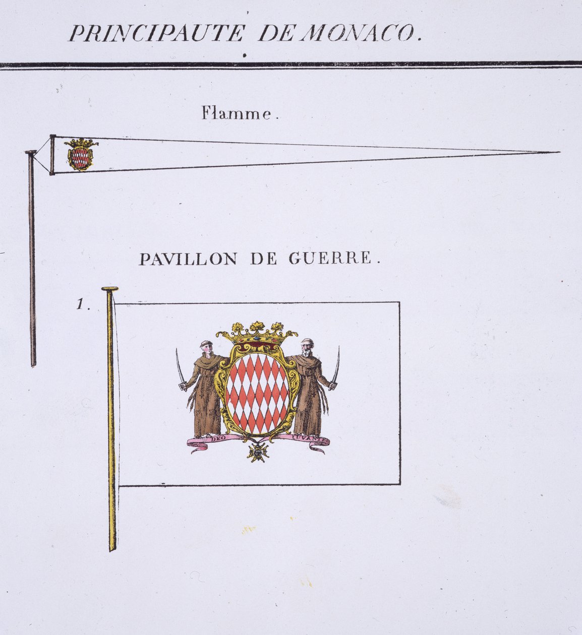Liput Monacosta, ranskalaisesta lippukirjasta, n. 1819 tekijältä French School