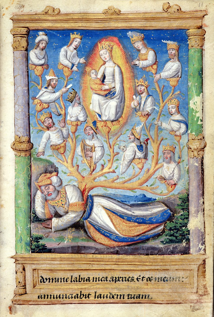 Fol.11r The Tree of Jesse, kirjasta Heures a l