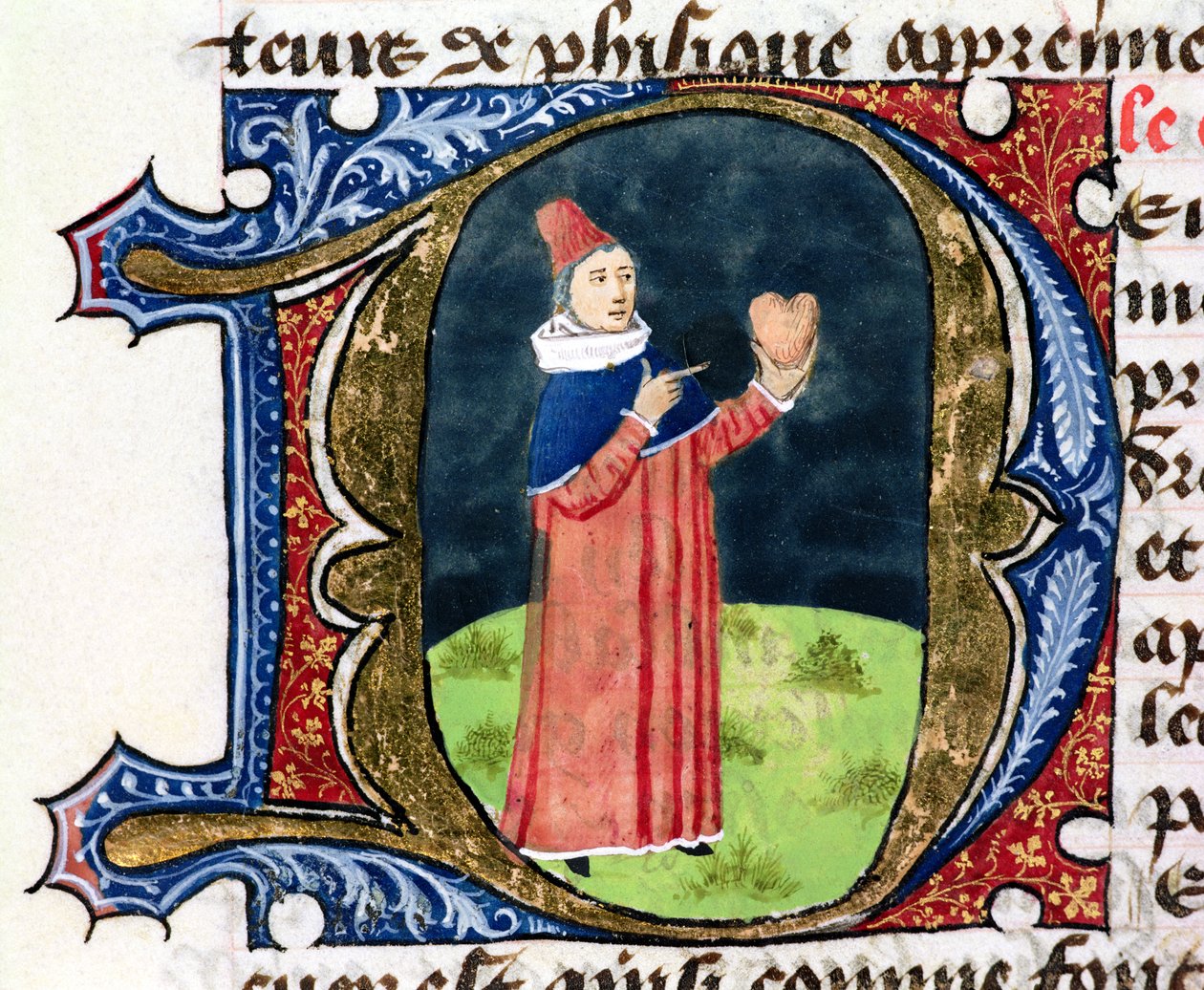 Fol.38v The Heart, Aldebrande de Florencen Traite de Medecine, 1356 tekijältä French School