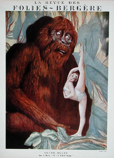Folies Bergere -ohjelma Revue "De La Folie Pure" -ohjelmalle, joka on saanut inspiraationsa elokuvasta "King Kong" ja pääosassa Glenn Ellyn tekijältä French School