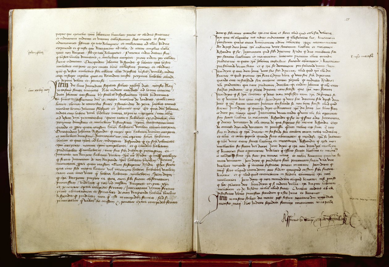 Folio 108 teoksesta The Trial of Relapse of Jeanne d