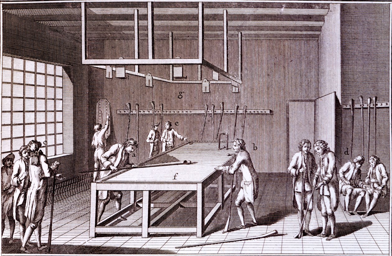 Biljardin muoto, jota pelattiin Ranskassa 1700-luvun puolivälissä tekijältä French School